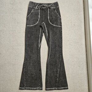 Free People Movement New Flow Flares Large L Gray Stretch Pants Leggings Yoga